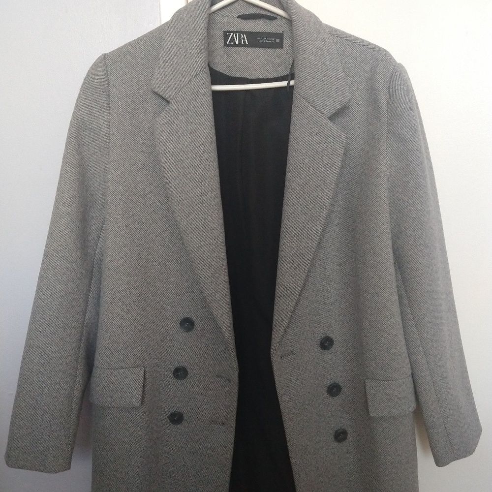 ZARA Grey Long Overcoat